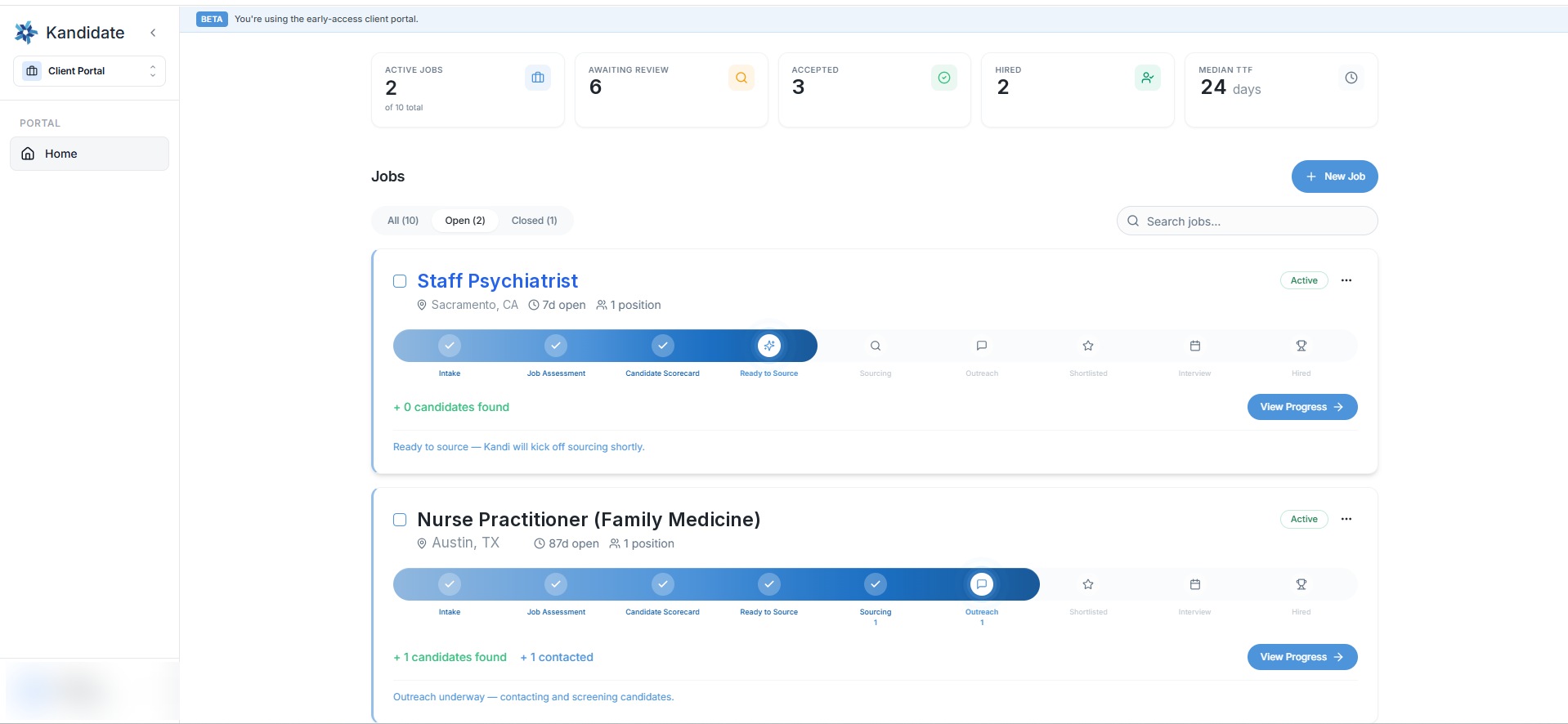 Client Portal in Kandidate