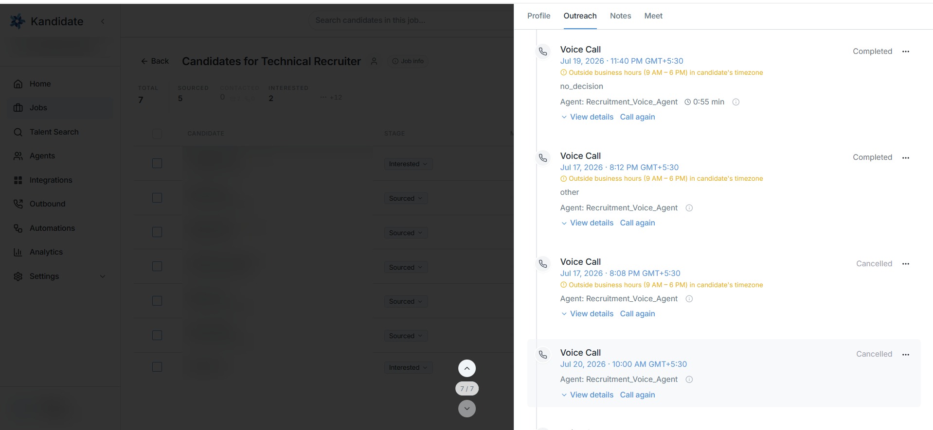 AI Voice Calls in Kandidate